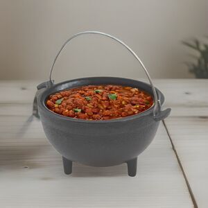 🔥TableCraft Products CW30151 Cast Iron Mini Round Kettle Server Black BNWT🔥